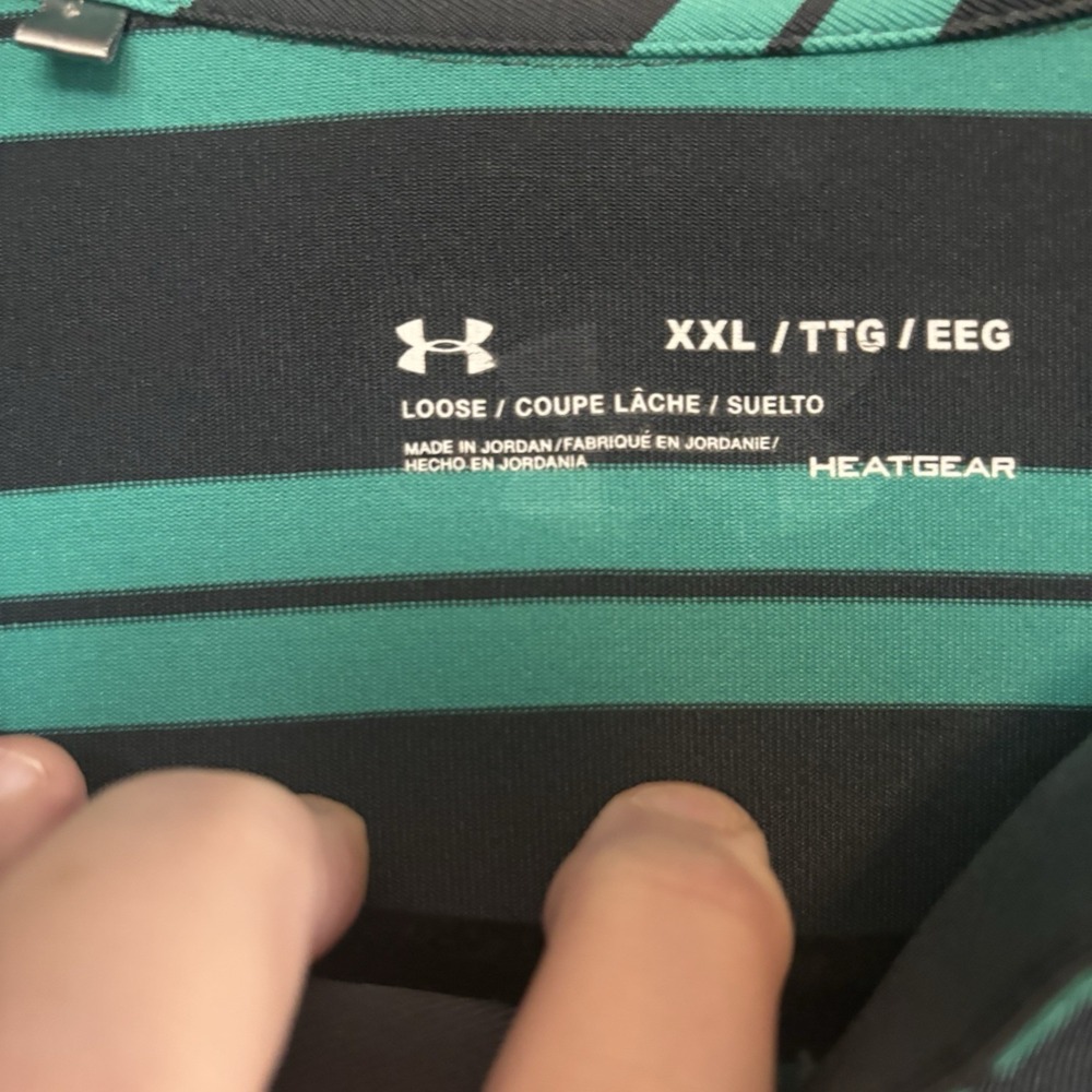 Under Armour Heat Gear Men's XXL Loose Polo Shirts Bundle Lot Of 2 Blue/Green - Picture 3 of 10